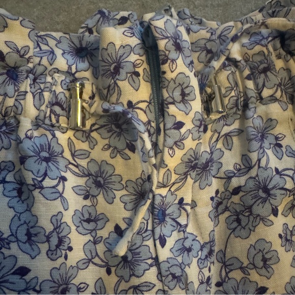 Zara girls blue floral wide leg pants paper bag waist size 13-14 - Picture 4 of 8